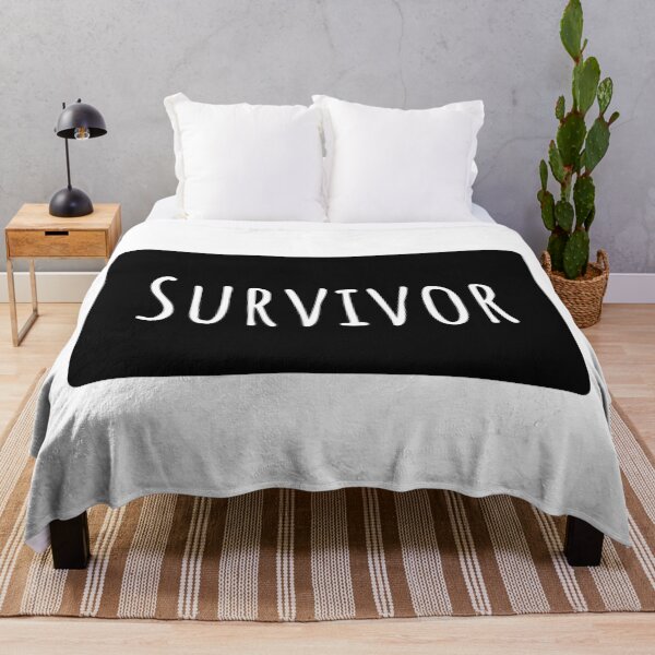 Item preview, Survivor Text Typography Landscape Black Rectangle designed and sold by leomooncreates.