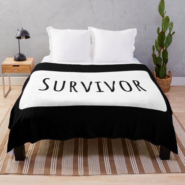 Item preview, Survivor Text Typography Landscape White Rectangle designed and sold by leomooncreates.