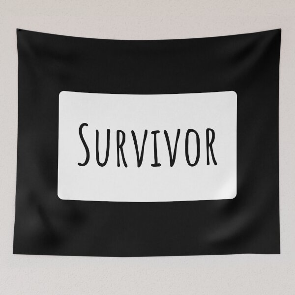 Item preview, Survivor Text Typography Landscape White Rectangle designed and sold by leomooncreates.
