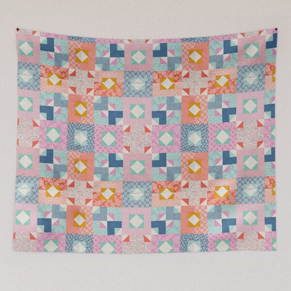 Item preview, Pastel quilted patchwork comfort baby blanket  designed and sold by baligaia.
