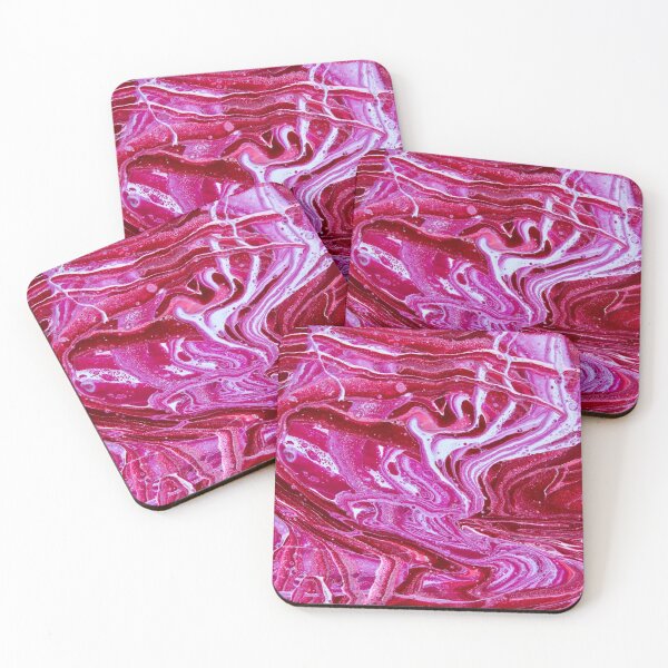 Item preview, Red, Pink, and White Abstract Acrylic Pour Pattern designed and sold by ArtWilloughby.