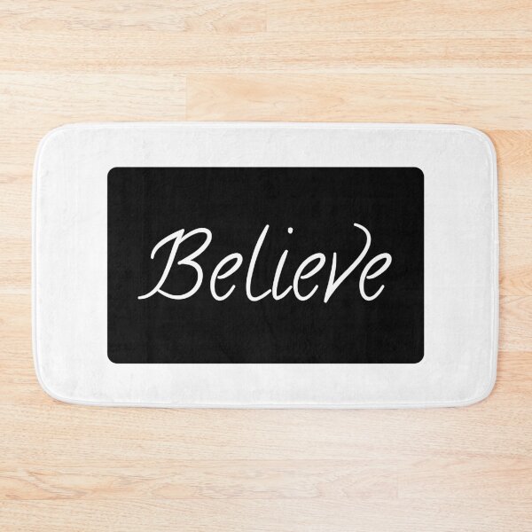 Item preview, Believe Text Typography Landscape Black Rectangle designed and sold by leomooncreates.
