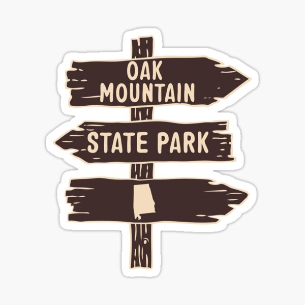 Oak Mountain State Park Alabama AL White Mountains Trail Marker Trailhead Sign Sticker