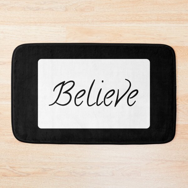 Item preview, Believe Text Typography Landscape White Rectangle designed and sold by leomooncreates.