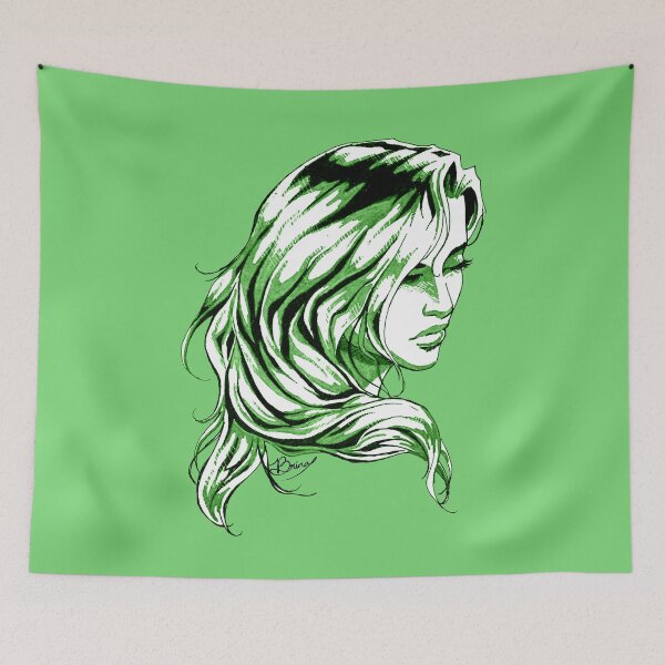 Item preview, Hair Swept over Shoulder in Green designed and sold by Brina Williamson.