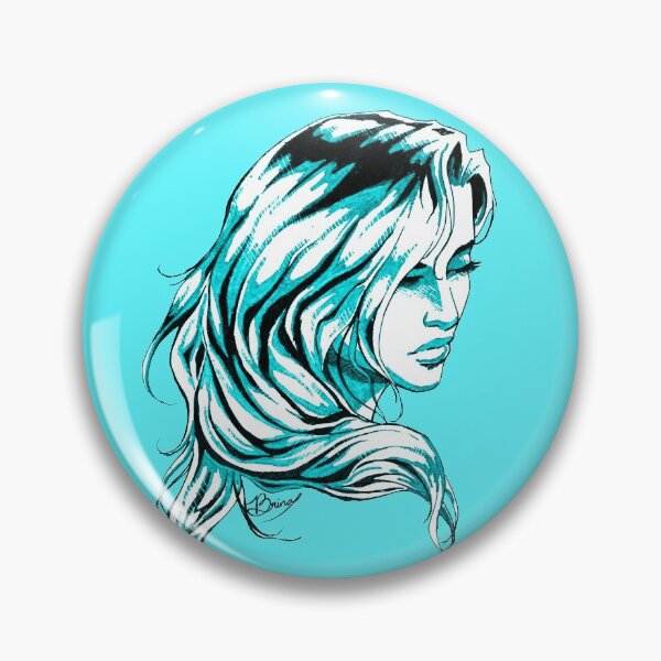 Item preview, Hair Swept over Shoulder in Teal designed and sold by Brina Williamson.
