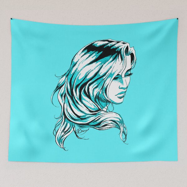 Item preview, Hair Swept over Shoulder in Teal designed and sold by Brina Williamson.