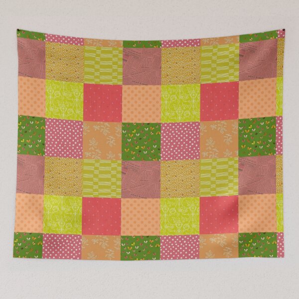 Item preview, Pastel rainbow Patchwork quilted comfort baby blanket  designed and sold by baligaia.