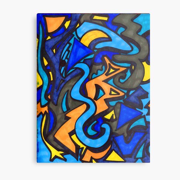 Midnight Madness Sharpie Art Metal Print