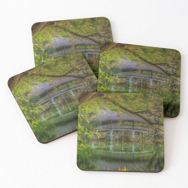 Item preview, Tropical Bridge reflecting in emerald green water designed and sold by Steven Kight.