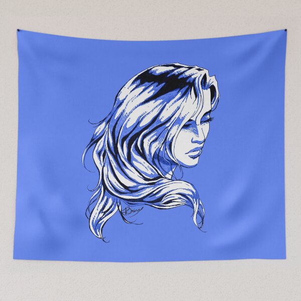 Item preview, Hair Swept over Shoulder in Blue designed and sold by Brina Williamson.