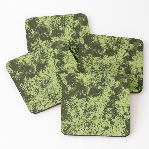 Yew Pattern Design Coasters (Set of 4)