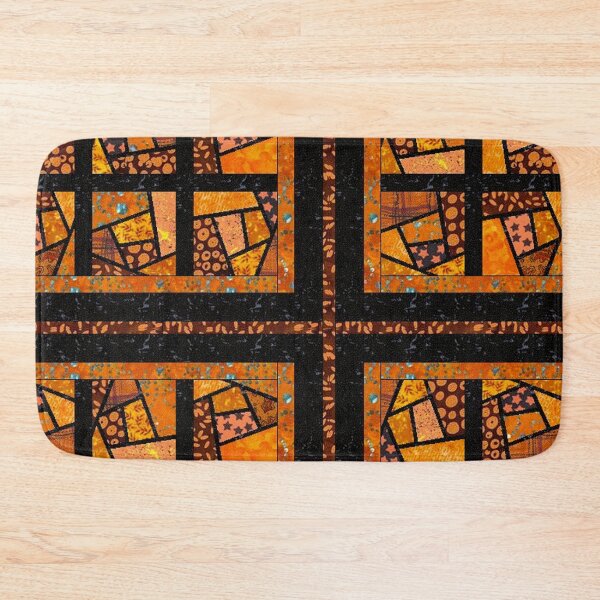 Item preview, Abstract stained glass mosaic quilted pattern  designed and sold by baligaia.