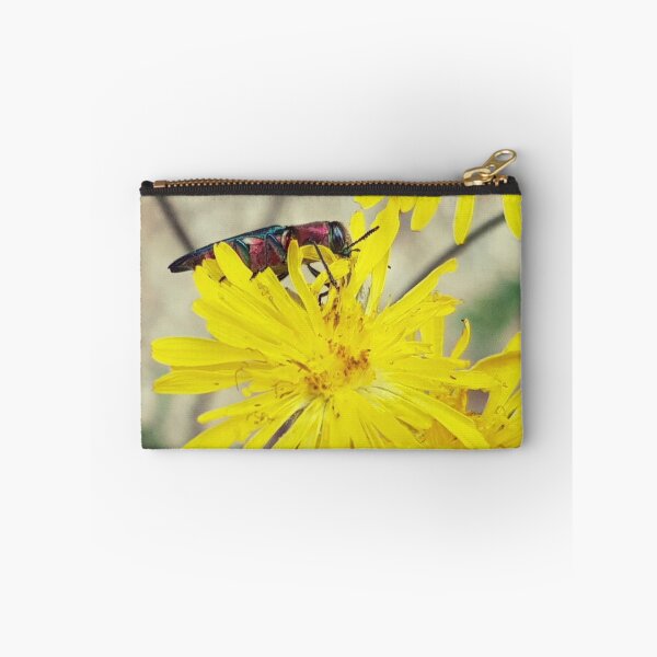 Item preview, Colorful insect on yellow dandelion flower designed and sold by NatureNature.