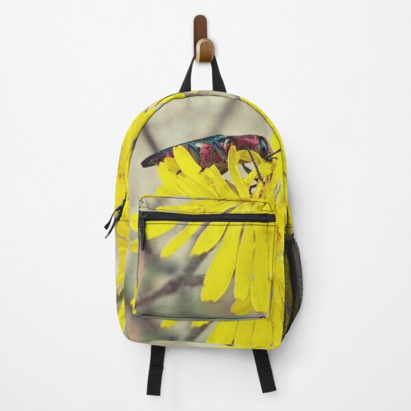 Item preview, Colorful insect on yellow dandelion flower designed and sold by NatureNature.