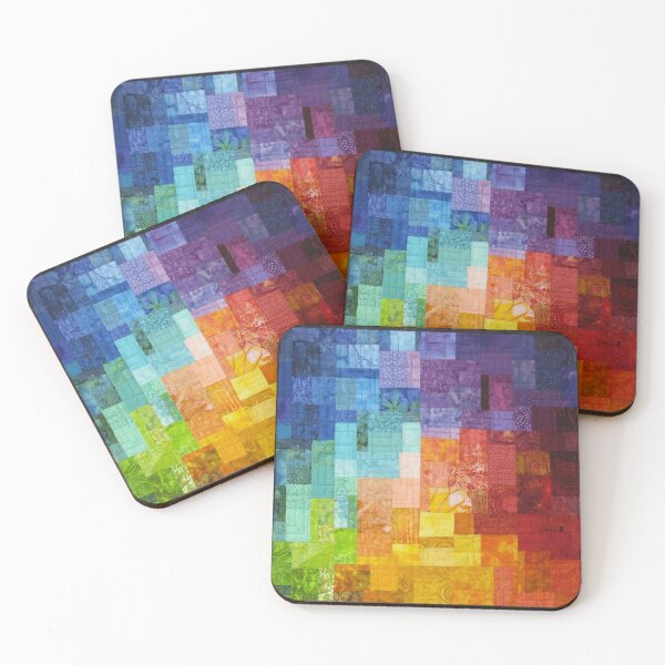 Item preview, Rainbow tie dye patchwork quilted stained glass batik sarong  designed and sold by baligaia.