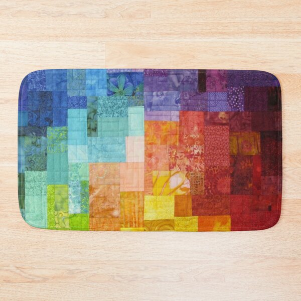 Item preview, Rainbow tie dye patchwork quilted stained glass batik sarong  designed and sold by baligaia.