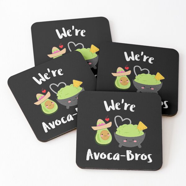 Item preview, We're Avoca-Bros - Adorable Kawaii Avocado & Guacamole designed and sold by Kaos Urbanwear.