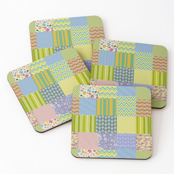 Item preview, Pastel palette patchwork quilted comfort baby blanket  designed and sold by baligaia.