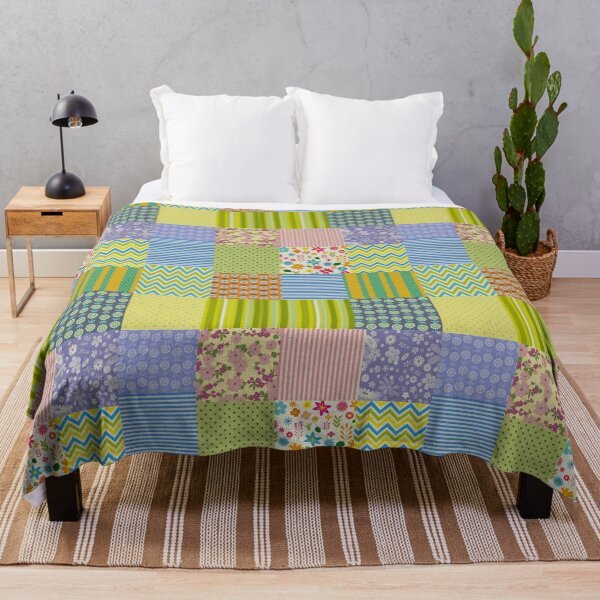 Item preview, Pastel palette patchwork quilted comfort baby blanket  designed and sold by baligaia.