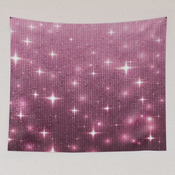 Item preview, Sparkly Stars and Glitter Effect Fluorescent Pink pattern designed and sold by WOW TeesAndThings.