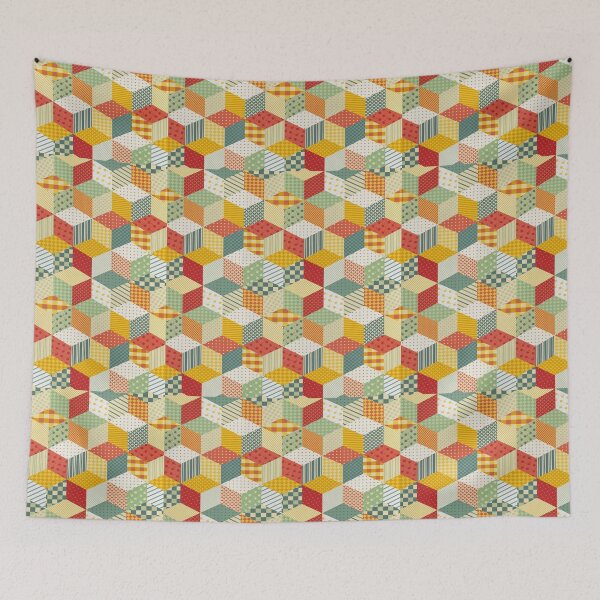 Item preview, Quilted patchwork pattern baby blanket designed and sold by baligaia.
