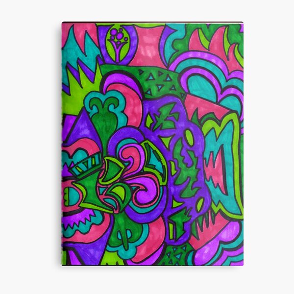 Trippy Jungle Sharpie Art Metal Print