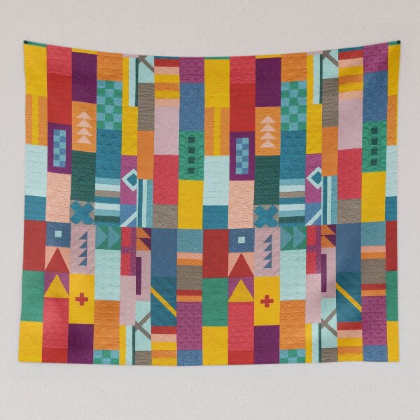 Item preview, Quilted patchwork ethic pattern boho blanket designed and sold by baligaia.