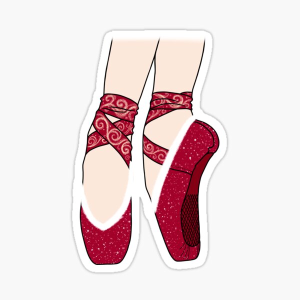 Item preview, Christmas Red Pointe Ballet Shoes designed and sold by theBlueKazoo.