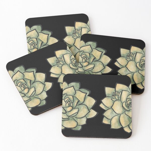 Item preview, Green Yellow Watercolour Echeveria Succulent set  designed and sold by marta-maria.
