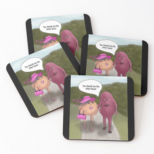 Item preview, Chic Pea & Her Beau – funny cartoon on black background designed and sold by Crystal Raymond.
