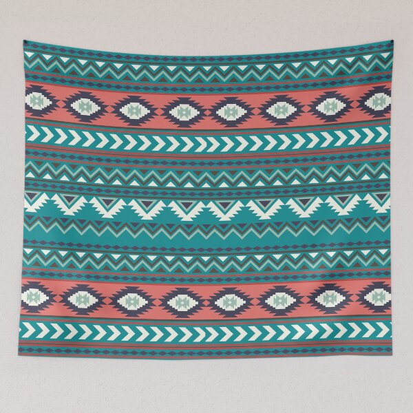 Item preview, Patrón azteca tribal de terracota verde azulado turquesa bohemio designed and sold by IamTrending.