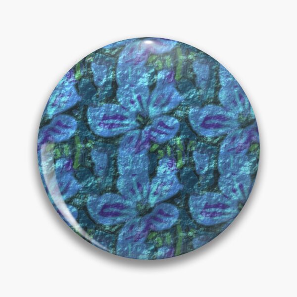 Item preview, Texture 5 petal flowers - blue metallic designed and sold by Eejee-SK.