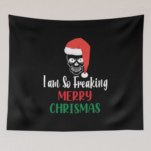 Item preview, I Am So Freaking Merry Christmas Skull - Funny Santa Clause Skull designed and sold by Run to Creations.