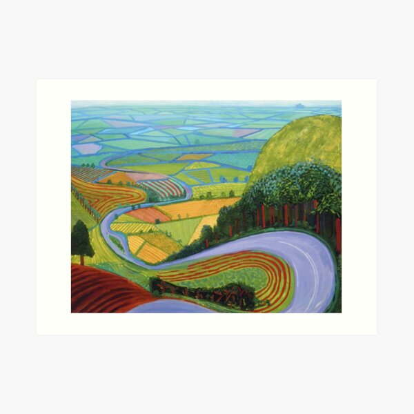 David Hockney - 'Garrowby Hill' (1998). Pintura icónica del legendario artista inglés. Lámina artística