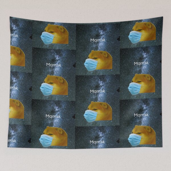 Item preview, Cheems Head in Space Wearing Mask designed and sold by SciathDe.