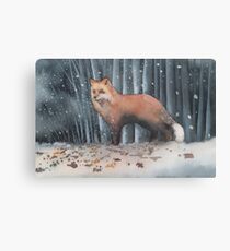Red Fox in a Snowstorm Canvas Print