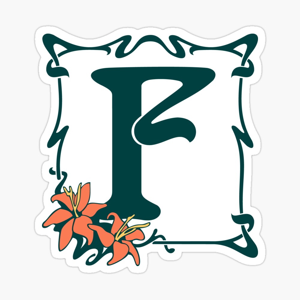 Fancy Art Nouveau Letter F Flower Poster By Aapshop Redbubble