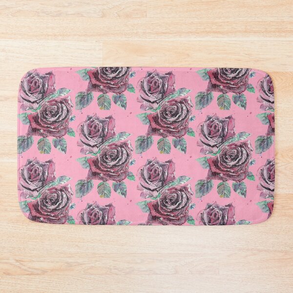 Item preview, Red Rose Watercolor Painting on Pink designed and sold by Sarah  Rajkotwala.