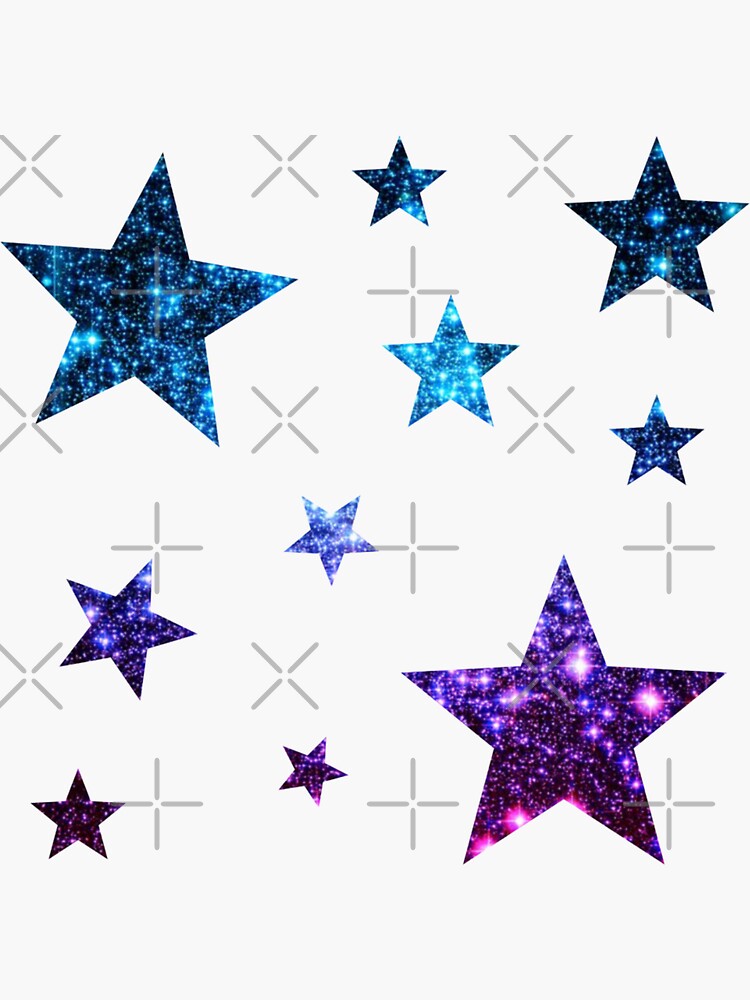 Pastel Purple Teal Ombre Faux Glitter Stars Sticker for Sale by