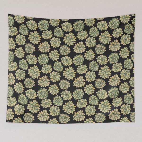 Item preview, Green Yellow Watercolour Echeveria Succulents Pattern designed and sold by marta-maria.