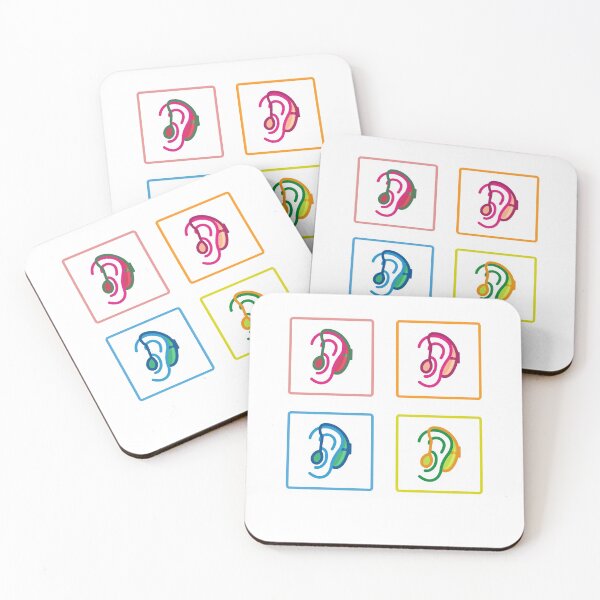 Item preview, Colorful Vibrant Hard of Hearing Icon | Artistic Hearing loss hearing Impaired Message Mask Sign Sticker Set Pop Art designed and sold by ibeargifts.