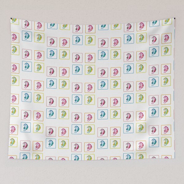 Item preview, Colorful Vibrant Hard of Hearing Icon | Artistic Hearing loss hearing Impaired Message Mask Sign Sticker Set Pop Art designed and sold by ibeargifts.
