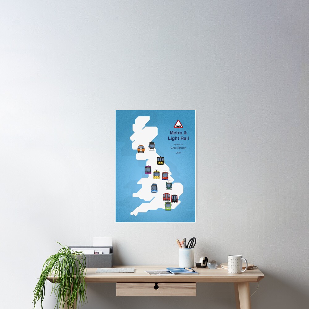 Metro and Light Rail of Britain (Geographic) Poster