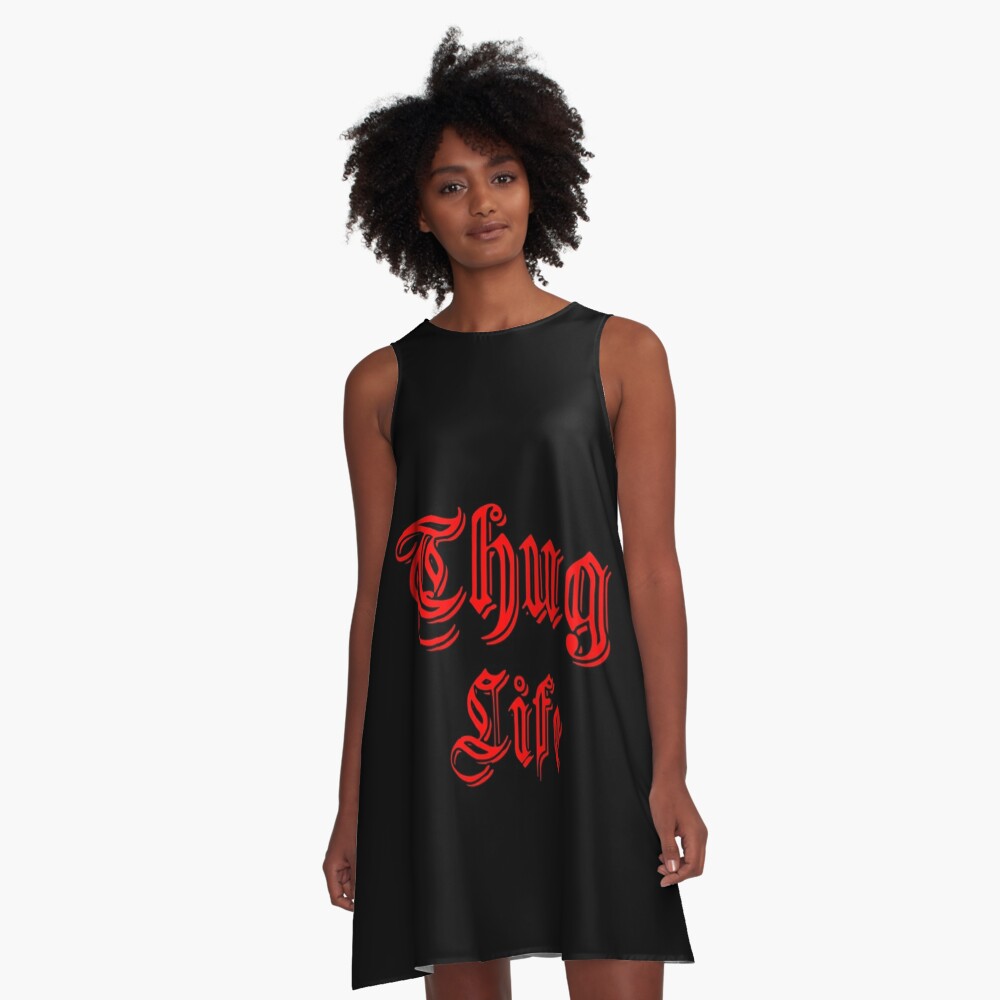 by Redbubble Thug Red Life Text\
