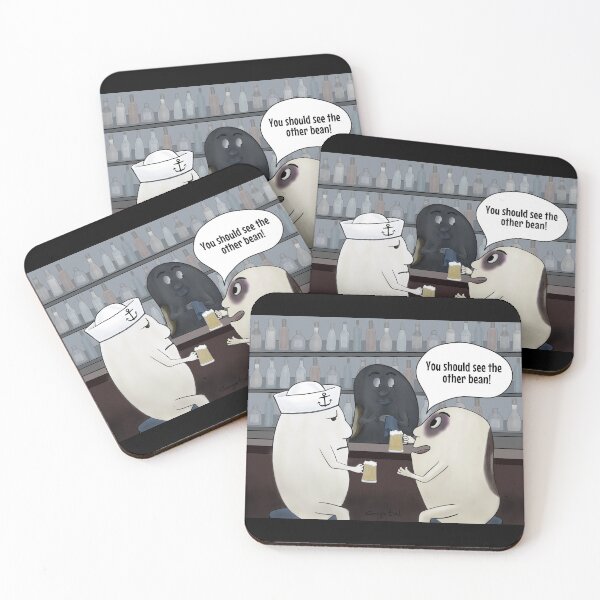 Item preview, Black-eyed Pea with a Black Eye – funny cartoon on black background designed and sold by Crystal Raymond.