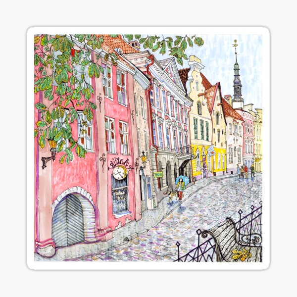 old Tallinn street Sticker