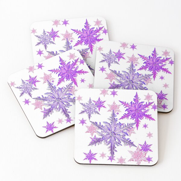 Item preview, PURPLE SNOWFLAKE PATTERNS ON WHITE ART, designed and sold by sharlesart.