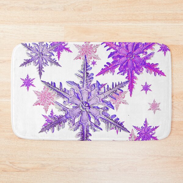 Item preview, PURPLE SNOWFLAKE PATTERNS ON WHITE ART, designed and sold by sharlesart.