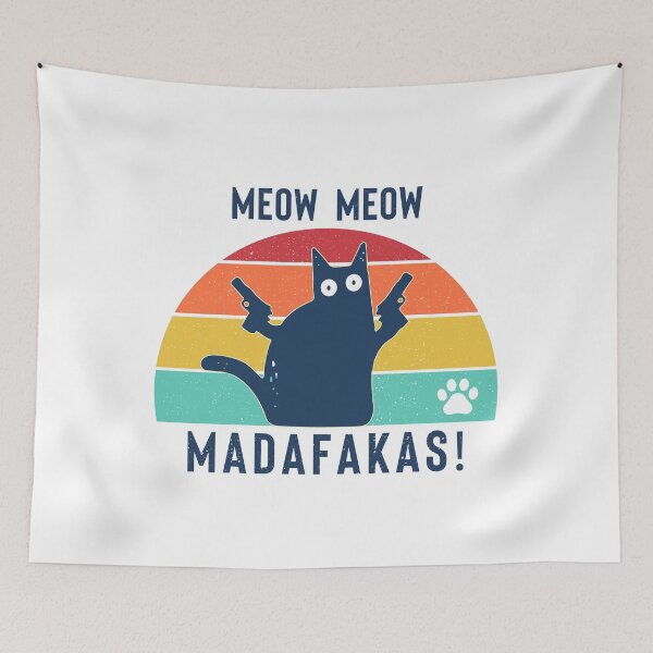 Item preview, Meow Meow Madafakas Shirt, Pew Pew Madafakas T-Shirt, Sunset Shirt, Vintage Shirt, Cat Lover Gift, Funny Cat Shirt, Summer Shirt, Christmas Sunset Shirt designed and sold by Vikingstorm.